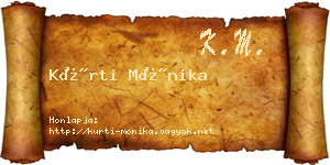 Kürti Mónika névjegykártya