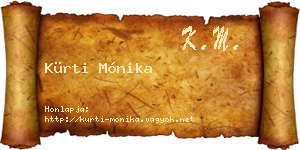 Kürti Mónika névjegykártya